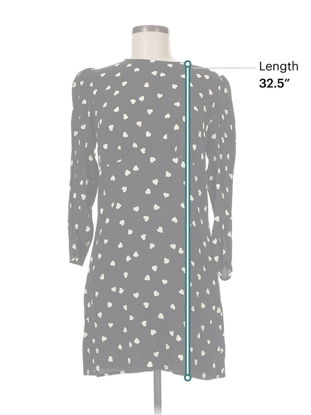 Reformation Brantley Dress Luv It Black Polka Dot Hearts Print Mini Nwt 8 - Picture 10 of 10